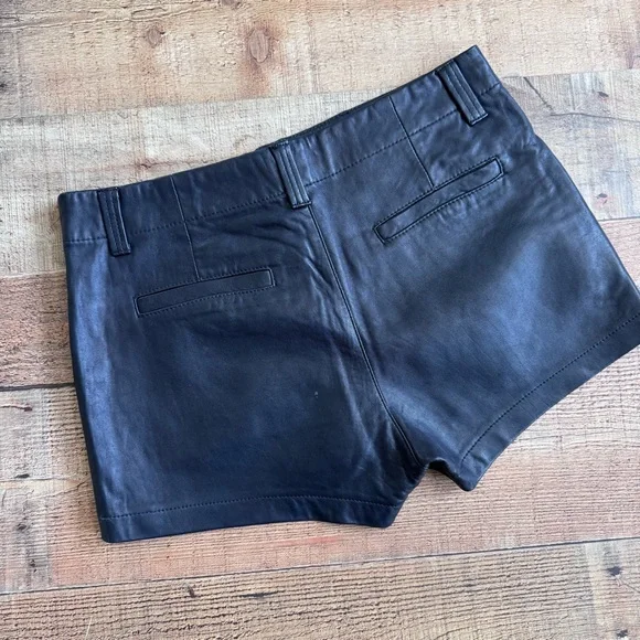 J Brand Black Leather Short Shorts Size 26 Shorts